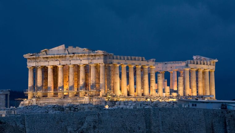 The Parthenon on the Athenian Acropolis at night