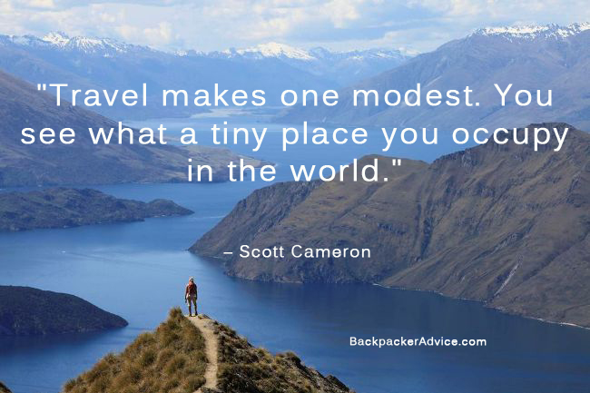 Travel makes one modest