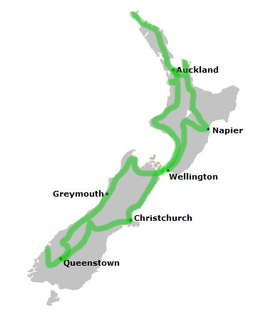 New Zealand Popular Itinerary Route