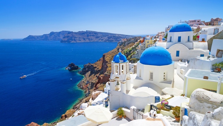 Blue Roofs Oia Santorini