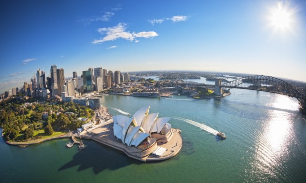 Sydney Harbour above sunshine